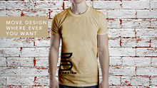 Load image into Gallery viewer, Free Super-Useful T-Shirt Mockup on a Man Change the Background
