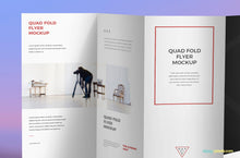 Load image into Gallery viewer, Free 4-Fold Brochure PSD Mockup