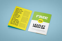 Load image into Gallery viewer, Free Leaflet Mockup A5 Bi-Fold Mockup Set 6 Views
