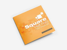 Load image into Gallery viewer, Free Square Half Fold Brochure Mockups
