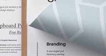 Load image into Gallery viewer, Free Top View of Psd Clipboard Stationery Mockup
