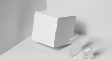 Load image into Gallery viewer, Free Square Box Packaging and Glass Psd Mockup
