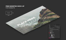Load image into Gallery viewer, Free Isometric Website Display PSD Mockup
