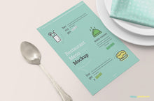 Load image into Gallery viewer, Free Restaurant Menu Card Mockup
