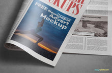 Load image into Gallery viewer, Free Tabloid Newspaper Mockup
