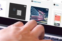 Load image into Gallery viewer, Free Woman Typing on a Macbook Pro Laptop PSD Mockup
