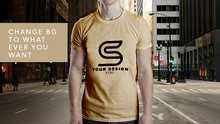 Load image into Gallery viewer, Free Super-Useful T-Shirt Mockup on a Man Change the Background
