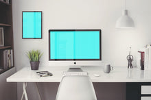 Load image into Gallery viewer, Free iMac 5k Retina 27-Inch Home Office Mockup
